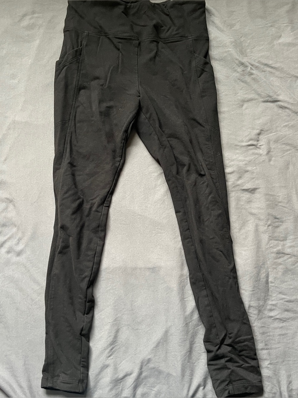 Max & Mia Women Black High Rise Cotton Modal Blend Leggings Size Medium Pockets